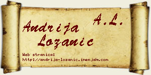 Andrija Lozanić vizit kartica